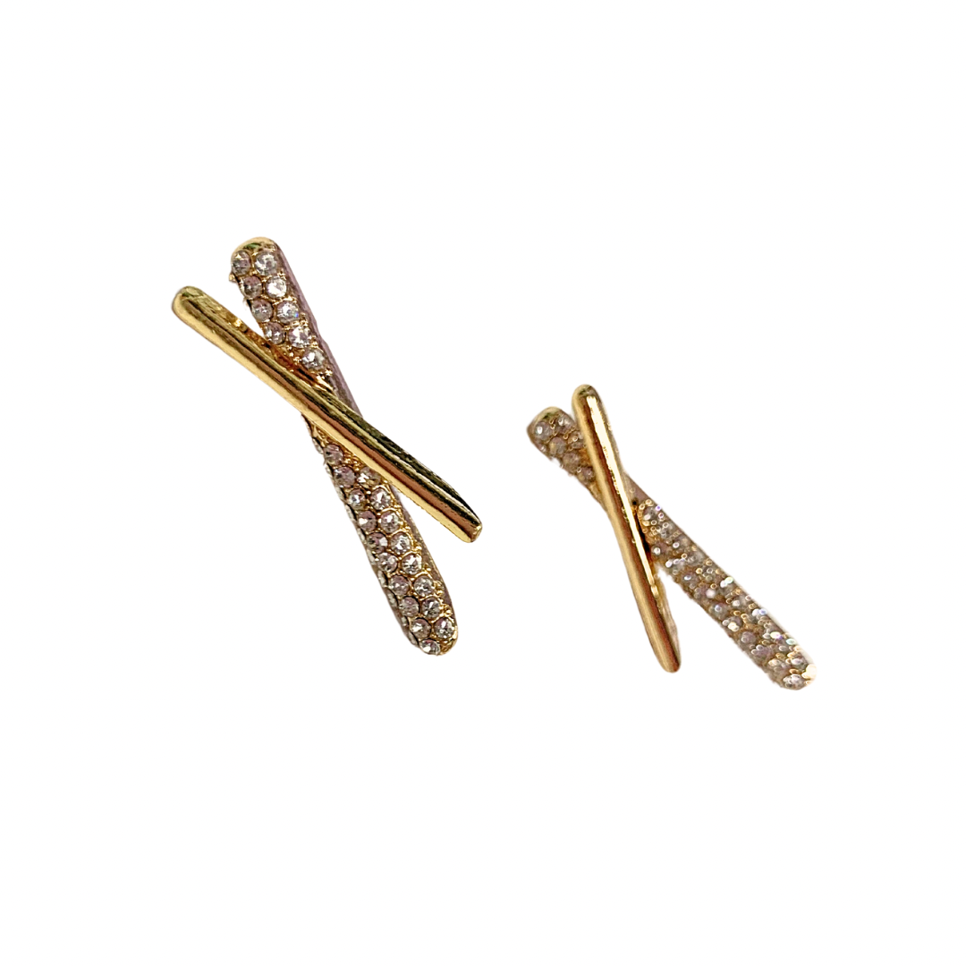 LBLOX Crystal Cross Bar Earrings - Gabrielle's Biloxi