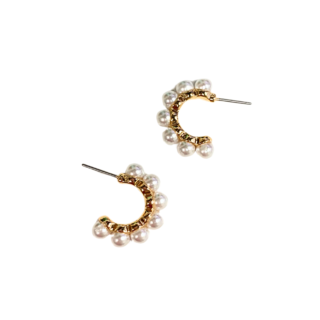 LBLOX Pearl Huggie Hoops - Gabrielle's Biloxi