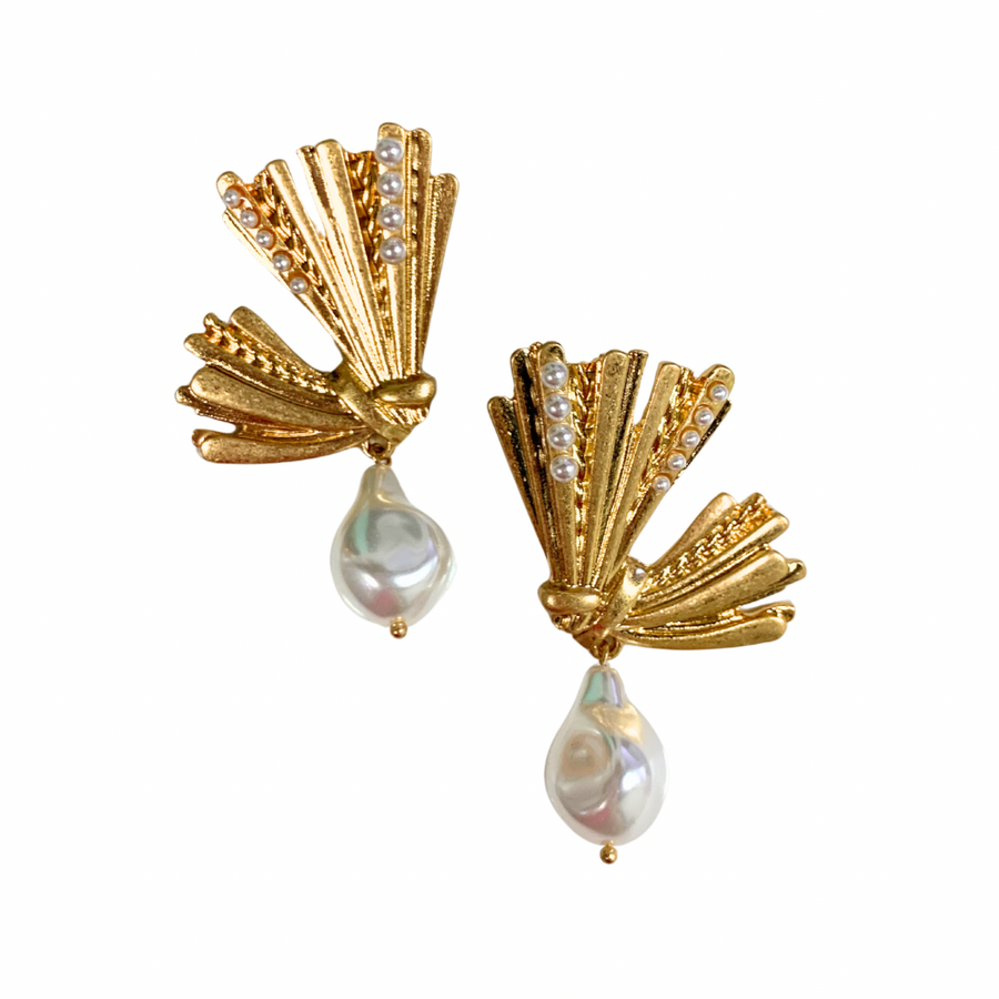 LBLOX Pearl Fan Bow w/ Pearl Drop - Gabrielle's Biloxi