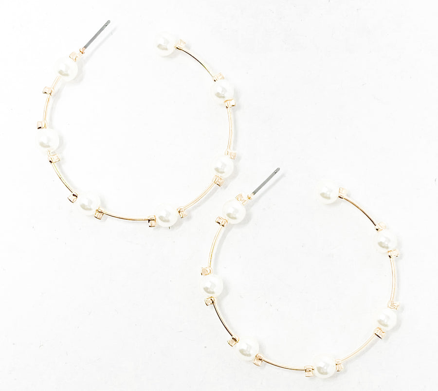 Pearl Hoop Earrings - Gabrielle's Biloxi