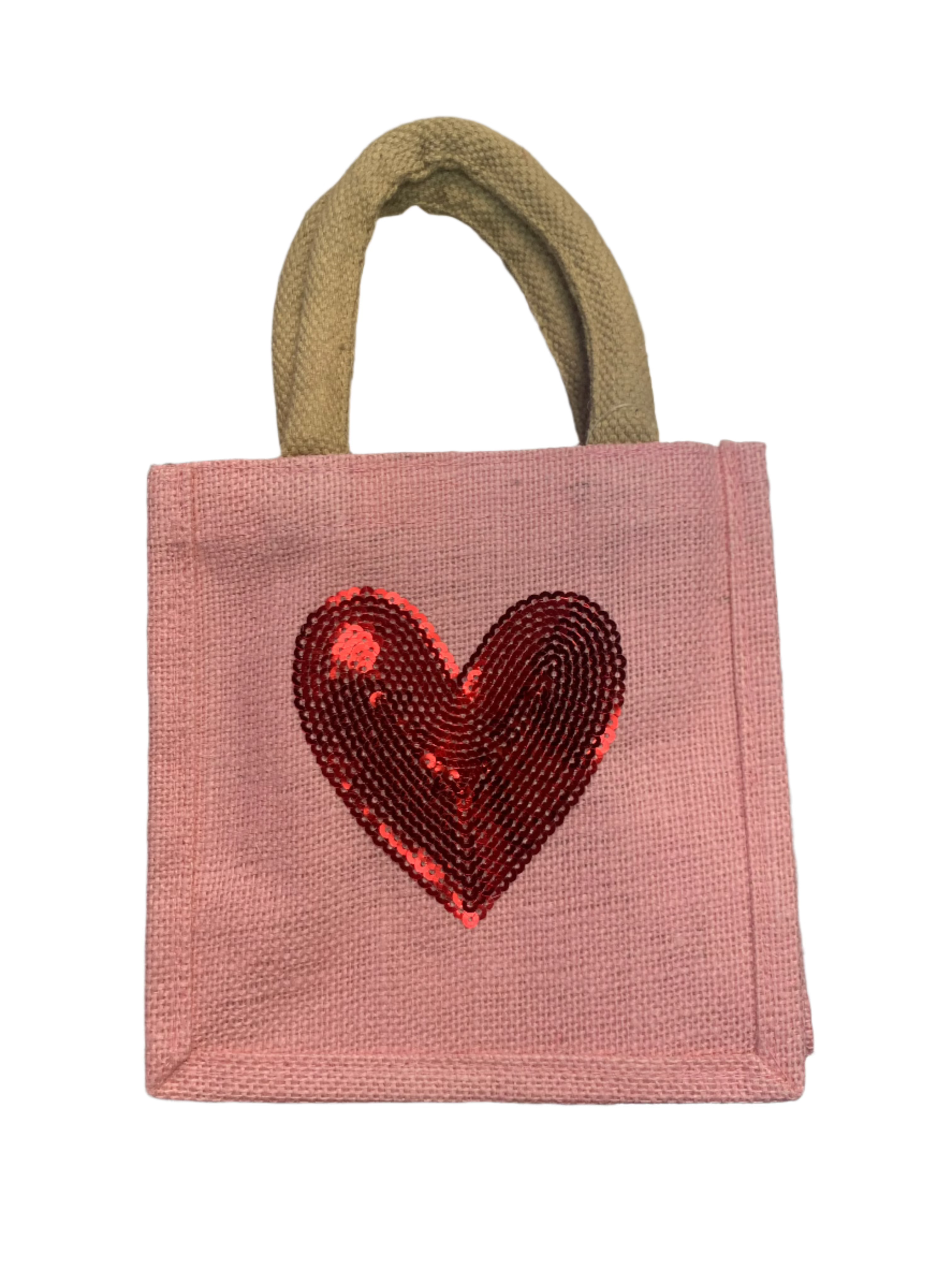 Heart Sequin Petite Gift Tote - Pink/Red - Gabrielle's Biloxi