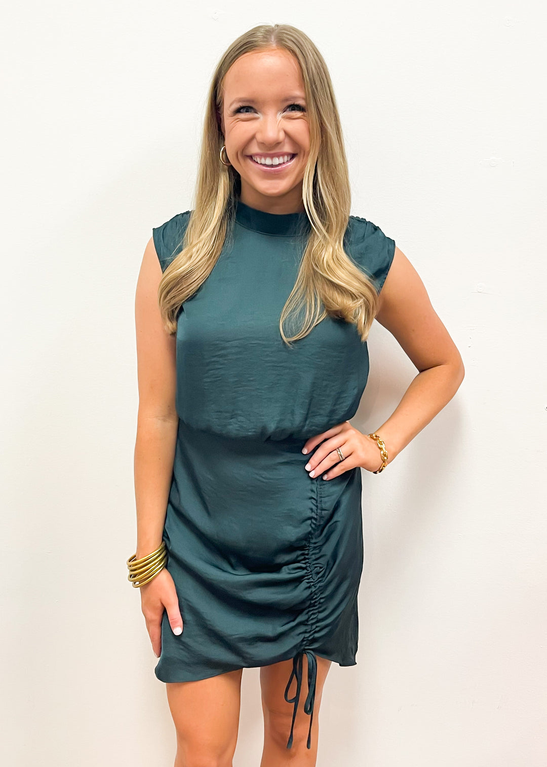 LBLOX High Neck Tie Skirt Dress - Evergreen - Gabrielle's Biloxi