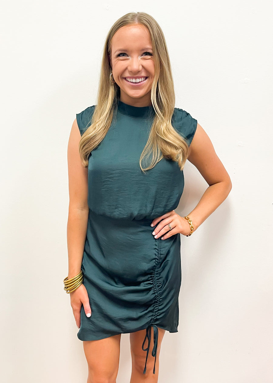 LBLOX High Neck Tie Skirt Dress - Evergreen - Gabrielle's Biloxi