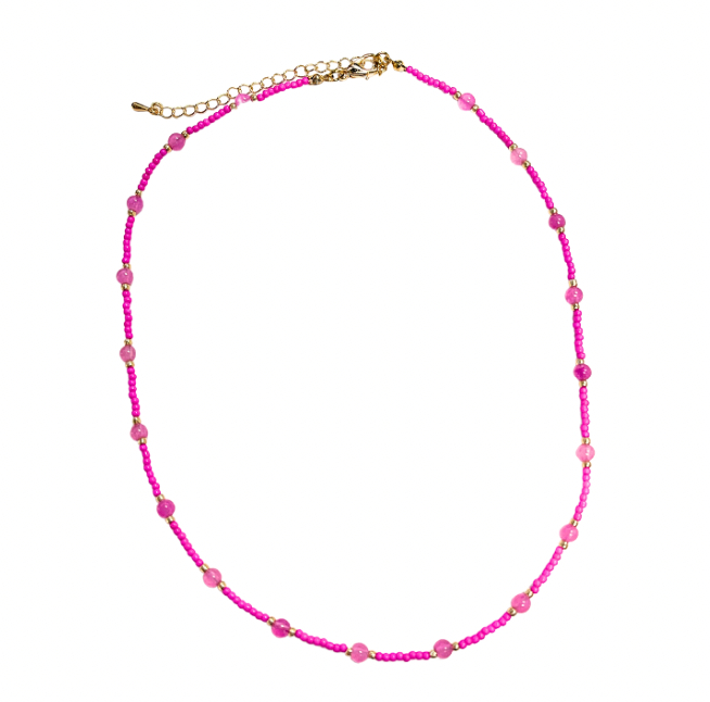 Pink Beaded Necklace - Gabrielle's Biloxi