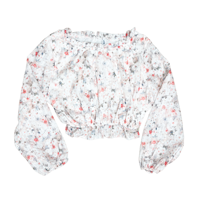 LBLOX TWEEN Detailed Eyelet Top - Floral - Gabrielle's Biloxi