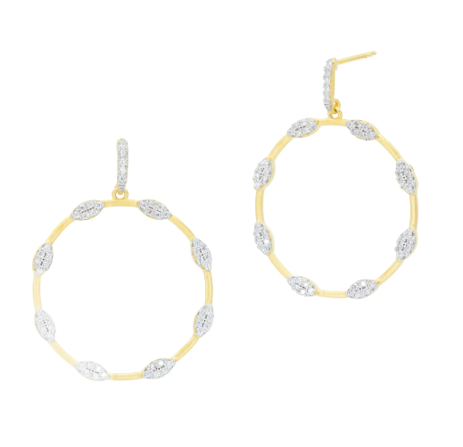 Freida Rothman Sparkling Open Hoop Earrings - Gabrielle's Biloxi