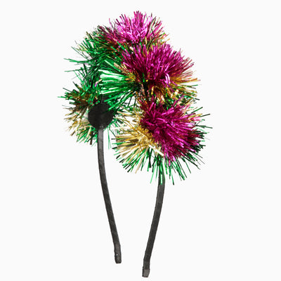 Pom Pom Tinsel Headband Mardi Gras - Gabrielle's Biloxi