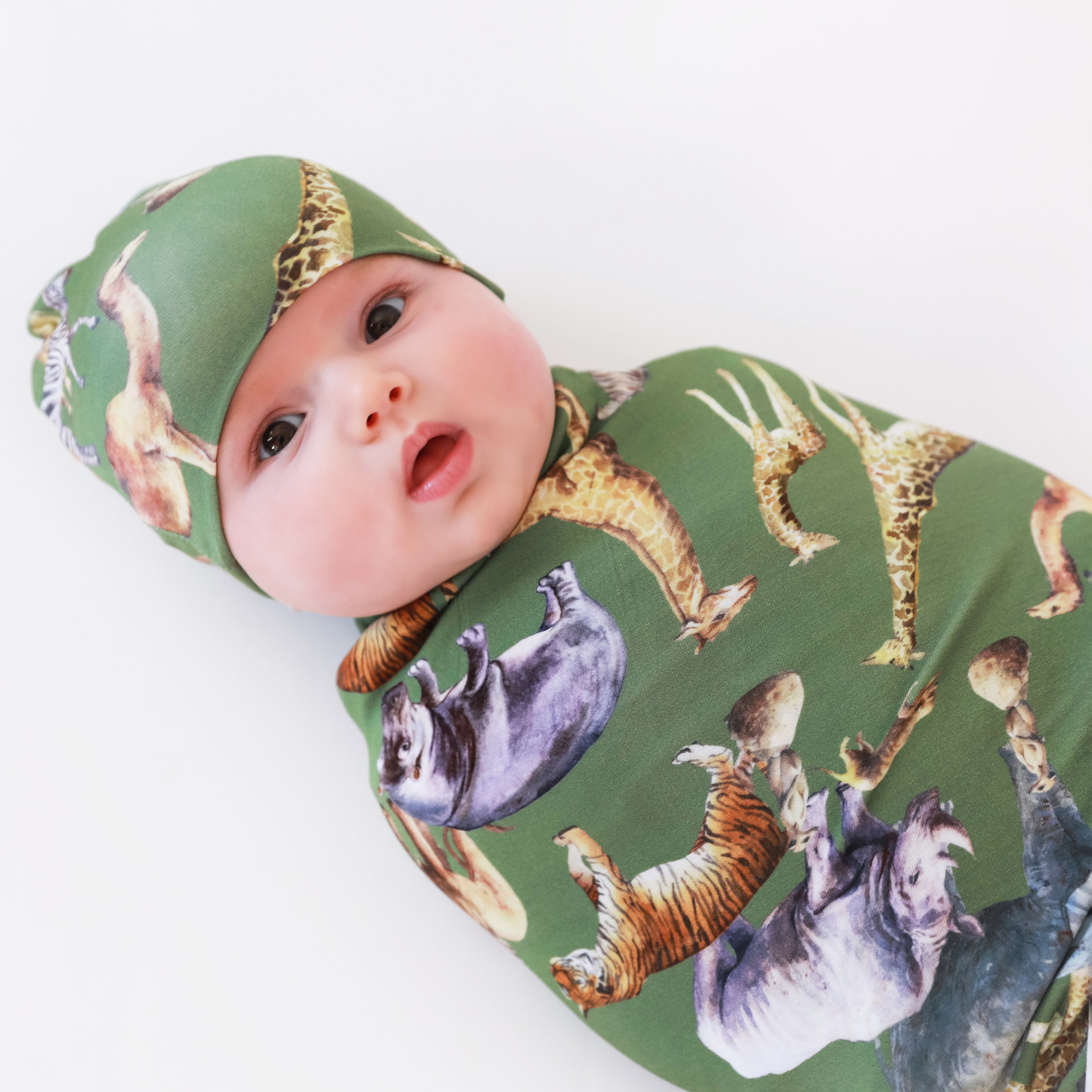 Posh Peanut Infant Swaddle & Beanie Set - Safari - Gabrielle's Biloxi
