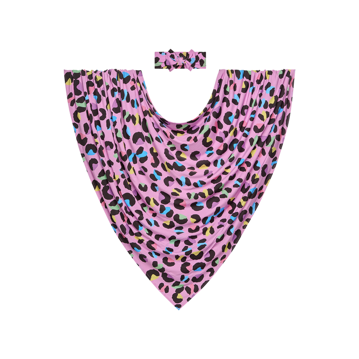 Posh Peanut Infant Swaddle & Bow Set - Electric Leopard - Gabrielle's Biloxi