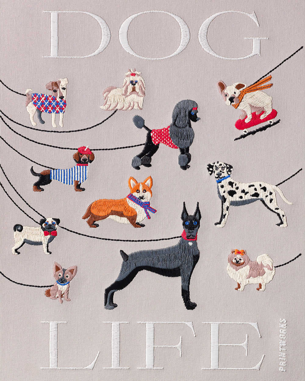 DOGS - Embroidered Photo Album