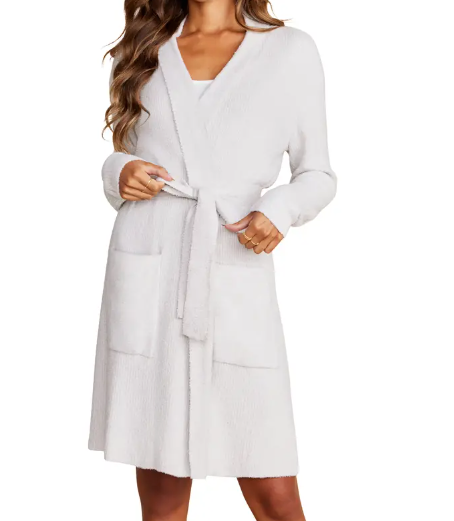 Barefoot Dreams Cozychic Lite Ribbed Robe - Sea Salt - Gabrielle's Biloxi