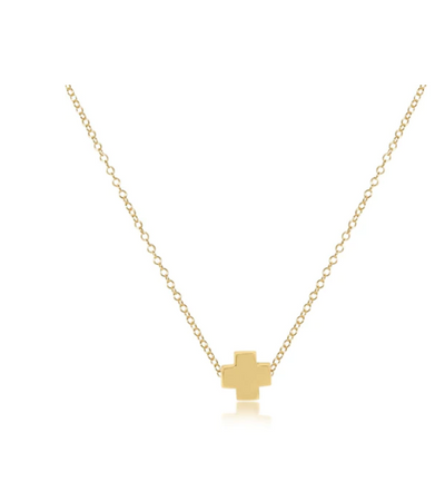 ENewton 16" Necklace Gold - Signature Gold Cross - Gabrielle's Biloxi