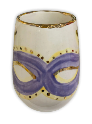Mardi Gras Wine Glass - Gabrielle's Biloxi