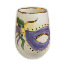 Mardi Gras Wine Glass - Gabrielle's Biloxi