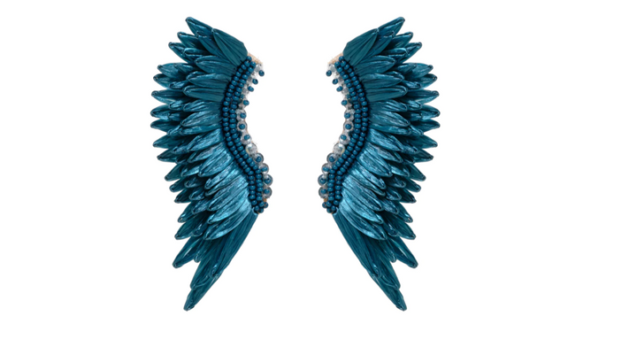 Mignonne Gavigan All Raffia Midi Madeline Earrings - Dark Blue - Gabrielle's Biloxi