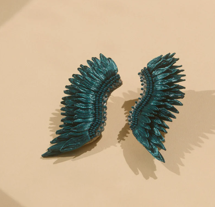 Mignonne Gavigan All Raffia Midi Madeline Earrings - Dark Blue - Gabrielle's Biloxi