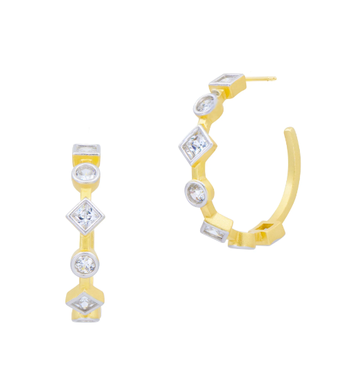 Freida Rothman Midnight Mosaic Hoop Earrings - Gabrielle's Biloxi