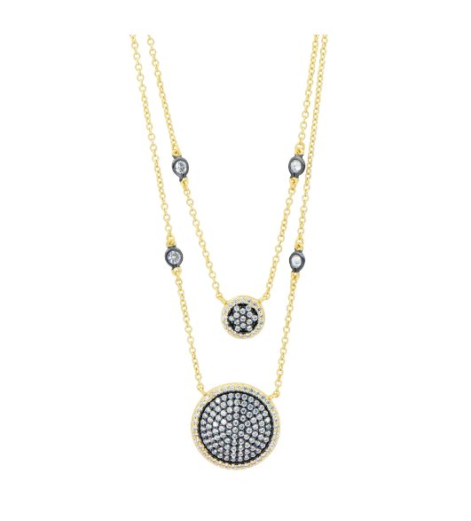 Freida Rothman Double Layer Times Square Pave Necklace - Gabrielle's Biloxi