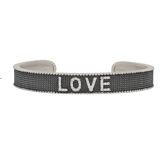 Freida Rothman Love Cuff - Silver & Black - Gabrielle's Biloxi