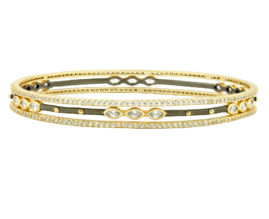 Freida Rothman Signature Marquise Station 3-Stack Bangle - Gabrielle's Biloxi