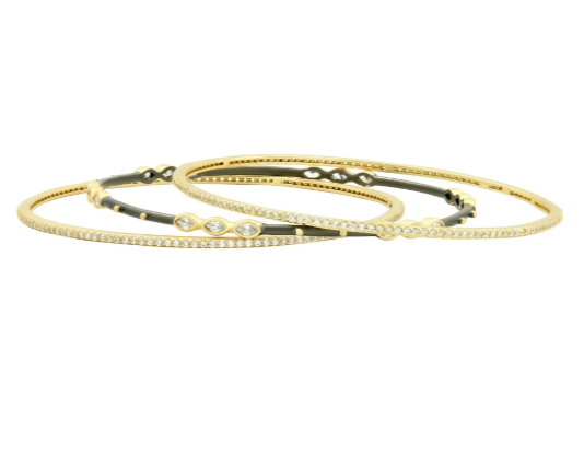 Freida Rothman Signature Marquise Station 3-Stack Bangle - Gabrielle's Biloxi