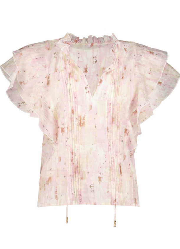 Bishop + Young Remi Ruffle Sleeve Top - Flush Botanical Print - Gabrielle's Biloxi