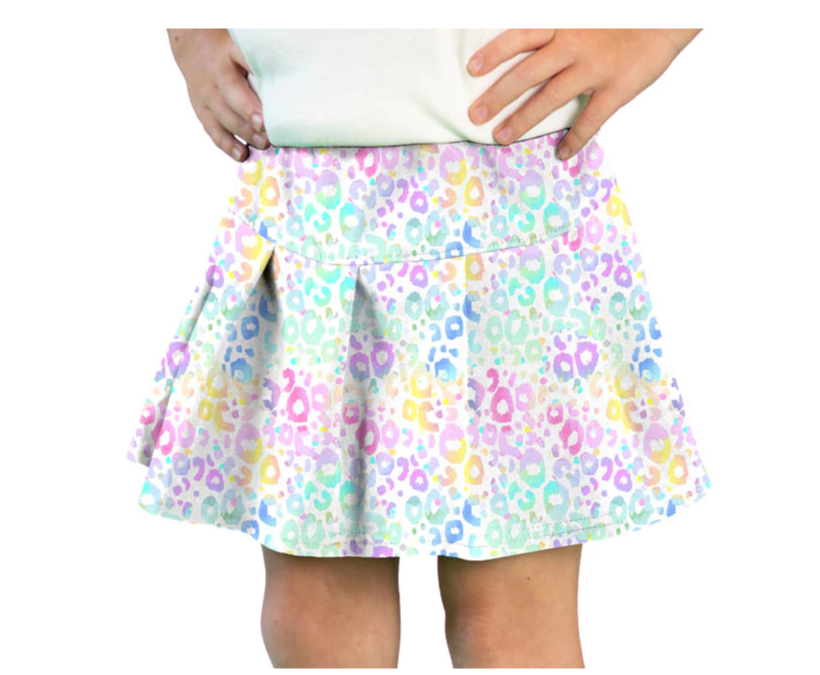 Girls Tennis Skort in Pastel Leopard - Gabrielle's Biloxi