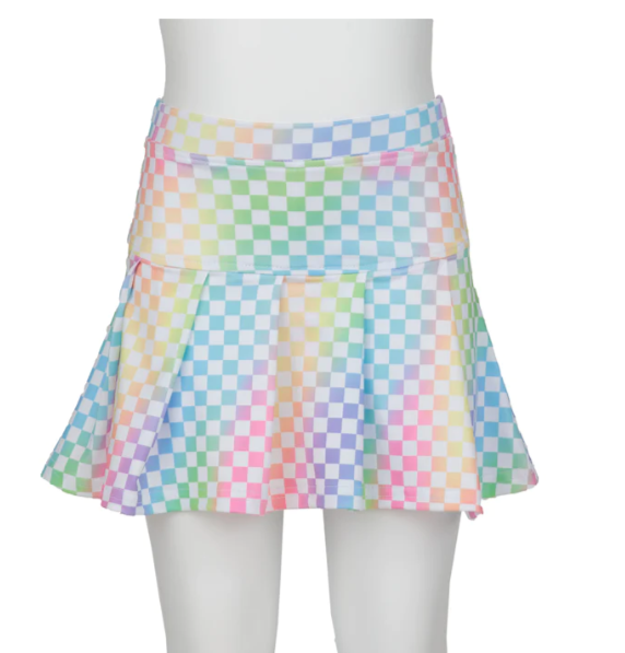 Girls Tennis Skort - Check Pastel - Gabrielle's Biloxi