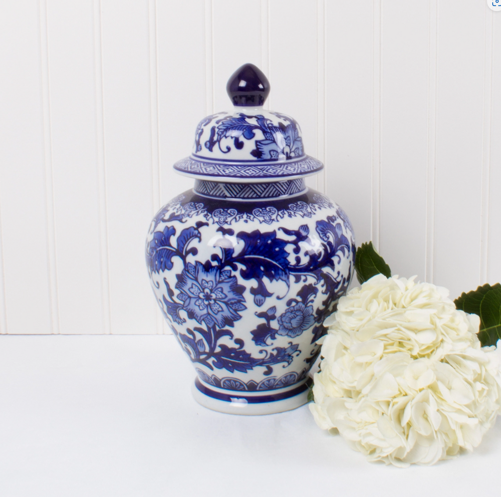 Blue Chinoiserie Ginger Jar - Large - Gabrielle's Biloxi