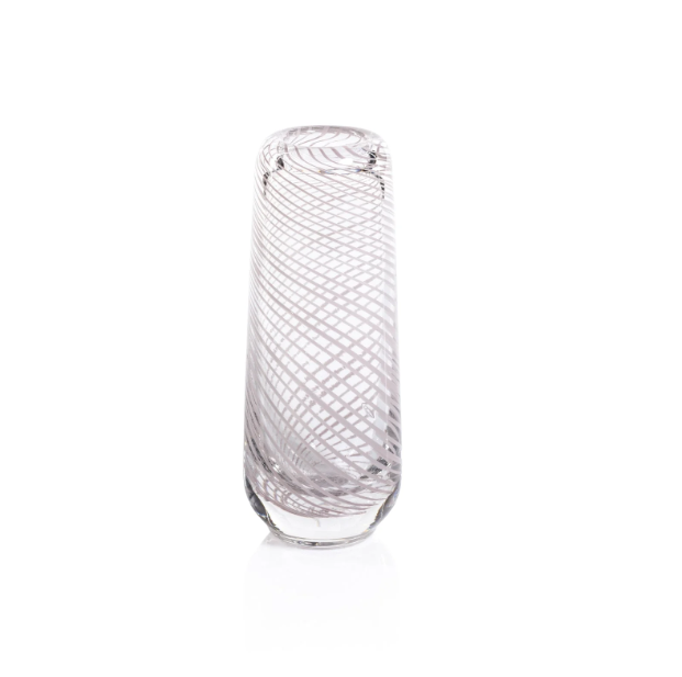 Claire CLear Bud Vases with Blush Swirls - Tall Narrow - Gabrielle's Biloxi
