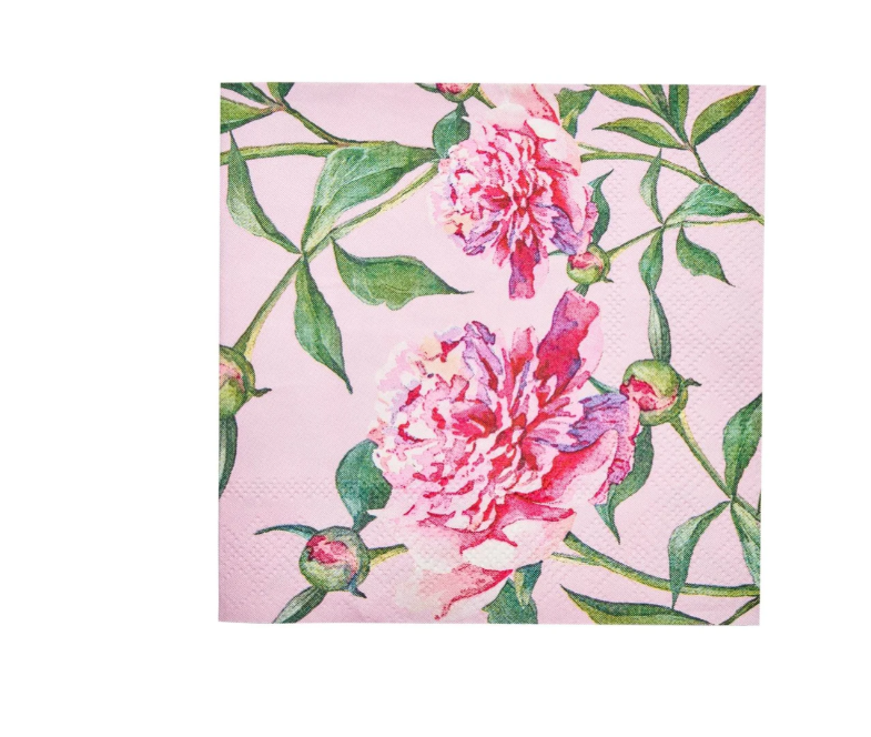 Cocktail Napkin Pink Peonies - Gabrielle's Biloxi