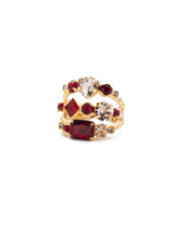 Sorrelli Sedge Stacked Ring - Bright Gold Scarlet Champagne - Gabrielle's Biloxi
