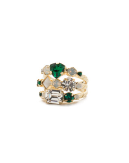 Sorrelli Sedge Stacked Ring - Bright Gold Emerald - Gabrielle's Biloxi