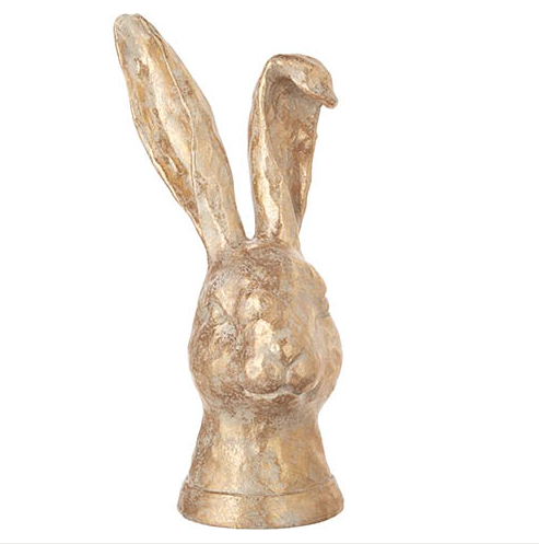 Distressed Gold Leaf Rabbit Bust - 10.75" - Gabrielle's Biloxi