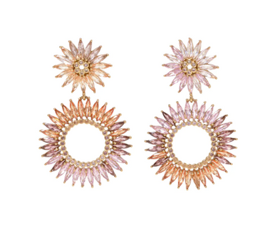 Mignonne Gavigan Crystal Madeline Earrings - Pink Multi - Gabrielle's Biloxi