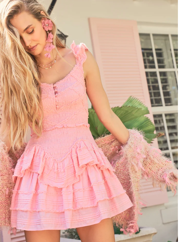 Love Shack Fancy Marsinia Dress - Bubblegum - Gabrielle's Biloxi