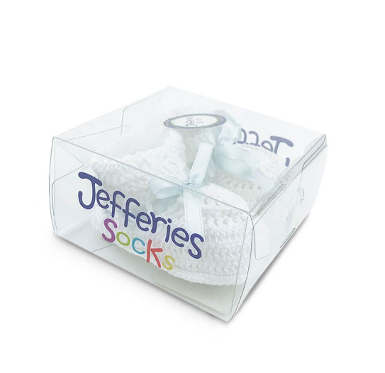 Jefferies Socks Hand Crochet Ribbon Bootie 1 Pair - Blue - Gabrielle's Biloxi