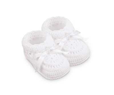 Jefferies Socks Hand Crochet Ribbon Bootie 1 Pair - White - Gabrielle's Biloxi