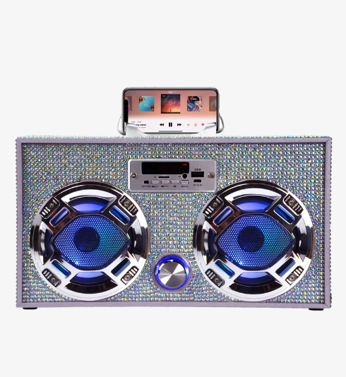 Iridescent Bling Boom Box w LED Speakers - Gabrielle's Biloxi
