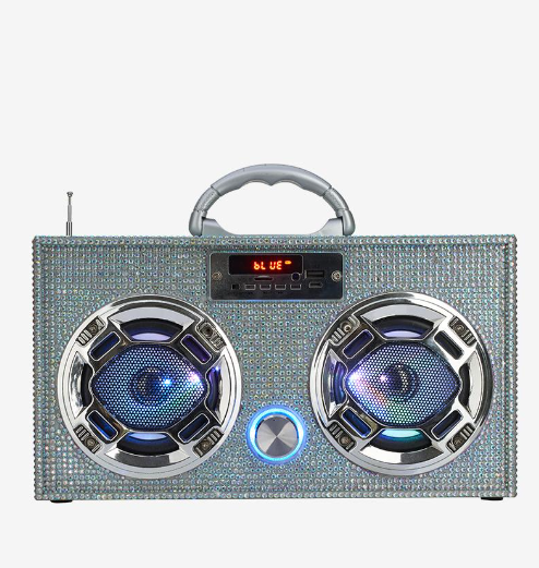 Iridescent Bling Boom Box w LED Speakers - Gabrielle's Biloxi