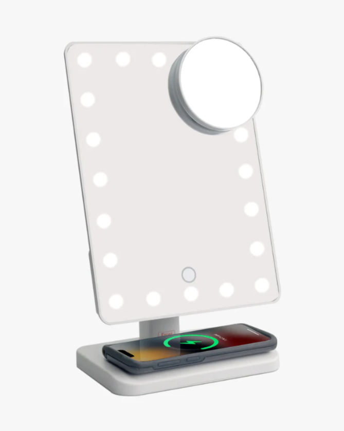 Glam Studio Mirror with Bluetooth Speaker - White - Gabrielle's Biloxi