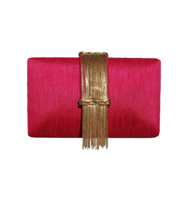 Simitri Cranberry Sauce Fringe Clutch - Gabrielle's Biloxi