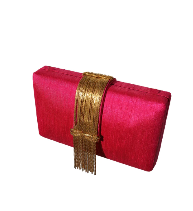 Simitri Cranberry Sauce Fringe Clutch - Gabrielle's Biloxi