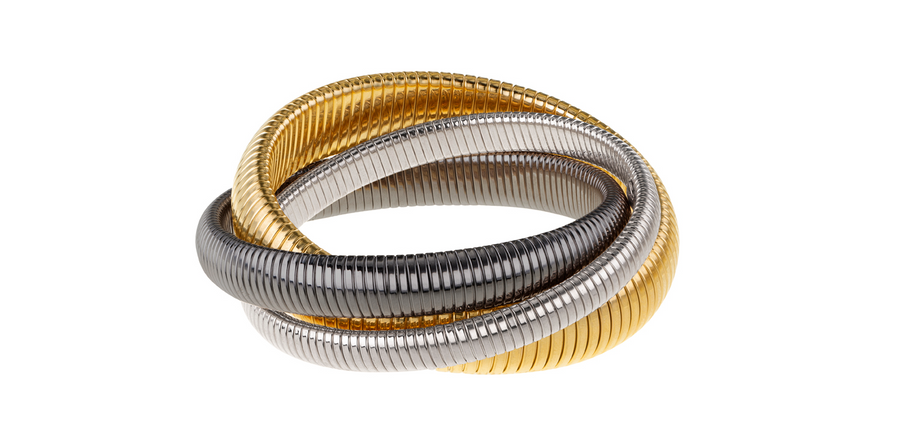 Janis Savitt Triple Cobra Bracelet - Gold, Gunmetal, Rhodium - Gabrielle's Biloxi