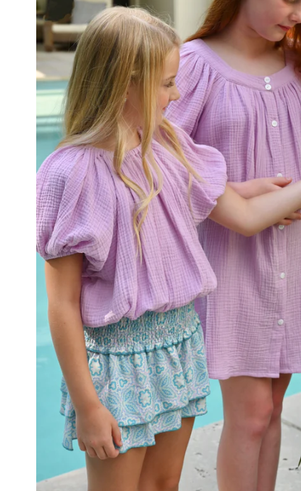 Girls Alexis Top - Orchid Gauze - Gabrielle's Biloxi