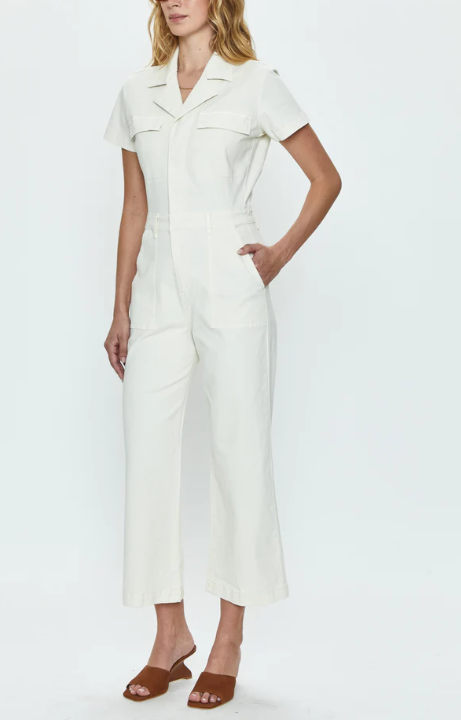 Pistola Makenna Wide Leg Jumpsuit - Eggshell - Gabrielle's Biloxi