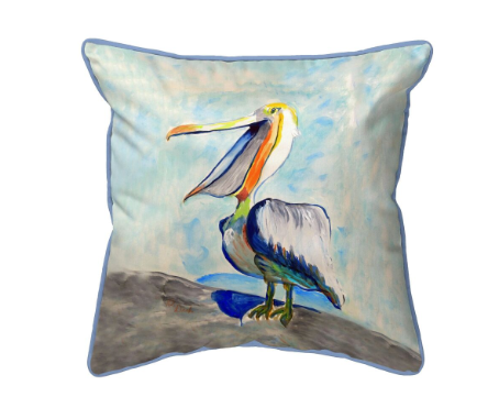 Talking Pelican Large Pillow - 18 X 18 - Gabrielle's Biloxi