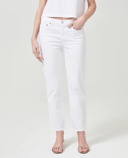 AGOLDE Kye Mid Rise Straight Crop - Sour Cream - Gabrielle's Biloxi