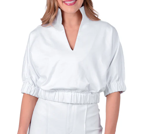 Emily McCarthy Poppy Crop - White Ponte - Gabrielle's Biloxi