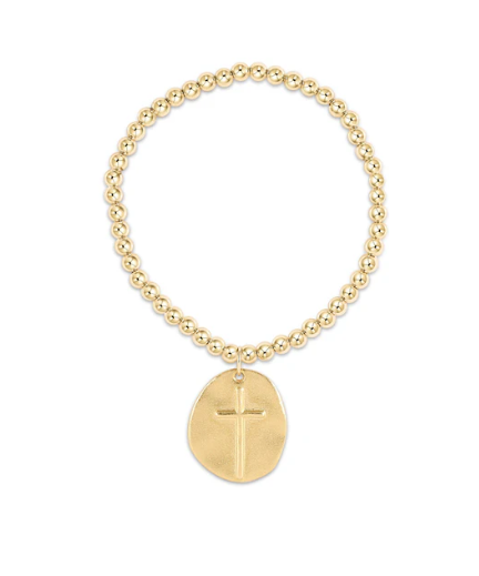 ENewton Classic Gold 4mm Bead Bracelet - Inspire Gold Charm - Gabrielle's Biloxi